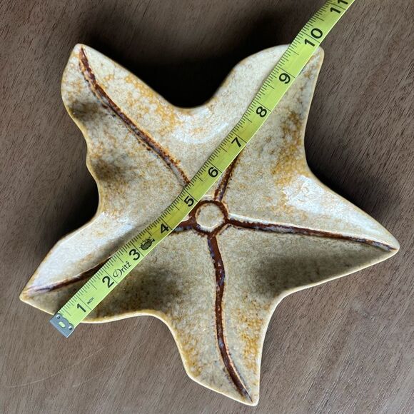 1948 Starfish MCM Vintage ceramic dish /tray gold/tan tones no chips - Picture 5 of 12
